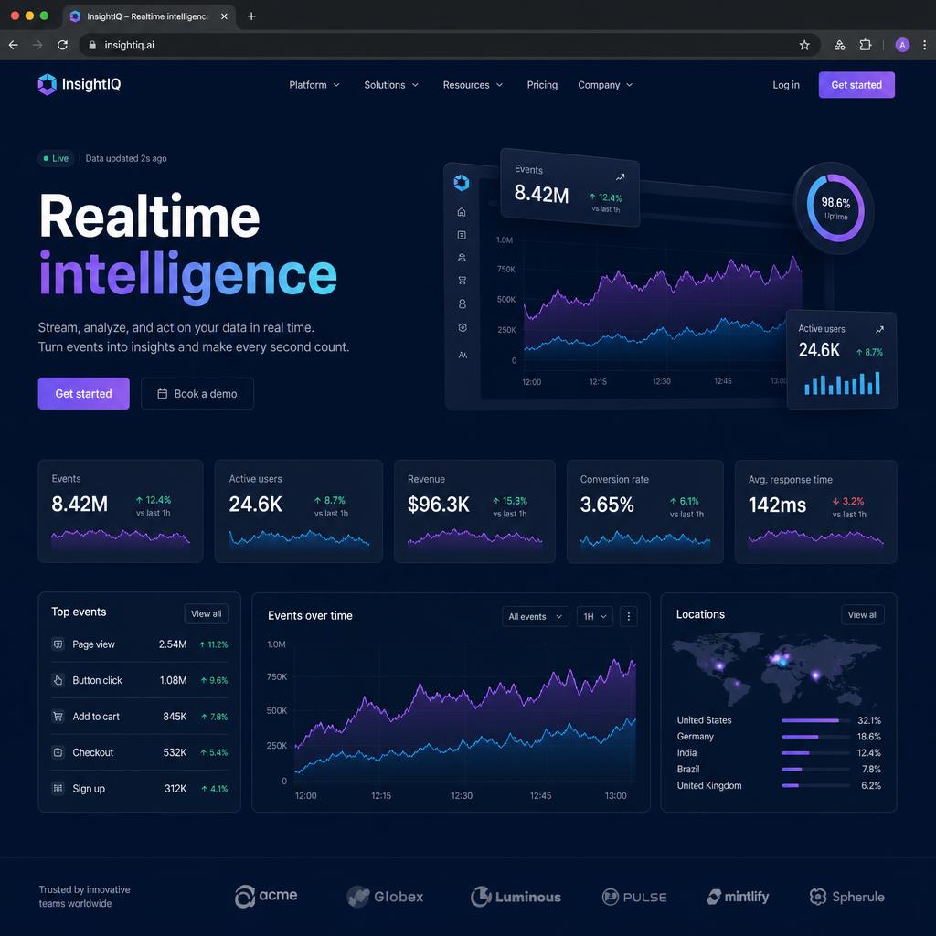 Exemple de site réalisé — InsightIQ